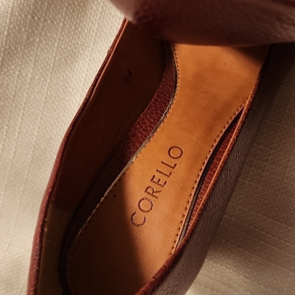 CORELLO wedge peep toe leather size 34 like new condition - Picture 2 of 7